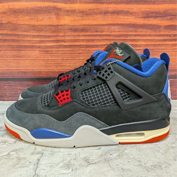 Nike Air Jordan 4 Retro Rare Air Men's 10.5 Black Red Blue FV5029-003 B-grade - Picture 2 of 11